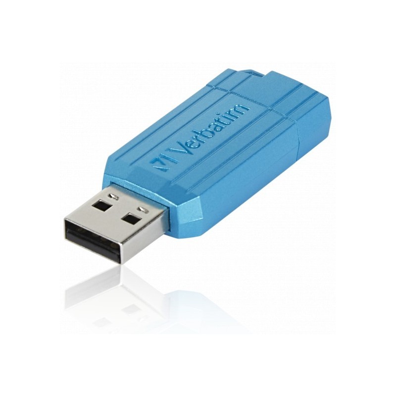 Verbatim USB Stick PinStripe, USB 2.0, 64GB, Caraibbean Blue
